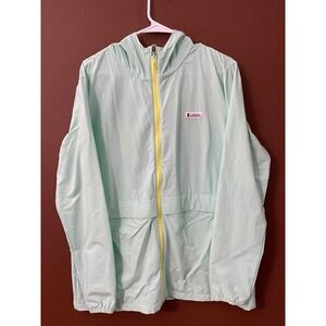 Cotopaxi Teca Windbreaker Jacket Womens XL Mint Green Yellow Zip Hooded Outdoor